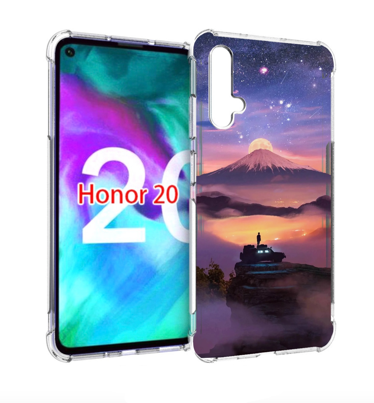 

Чехол бампер MyPads ночь-в-горах для Honor 20, Прозрачный, Tocco