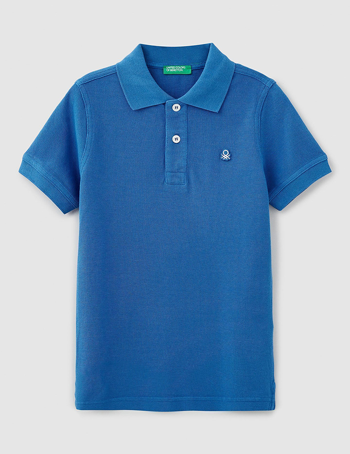 

Поло для мальчиков Benetton цв. синий р.110, 21A_3089C3135