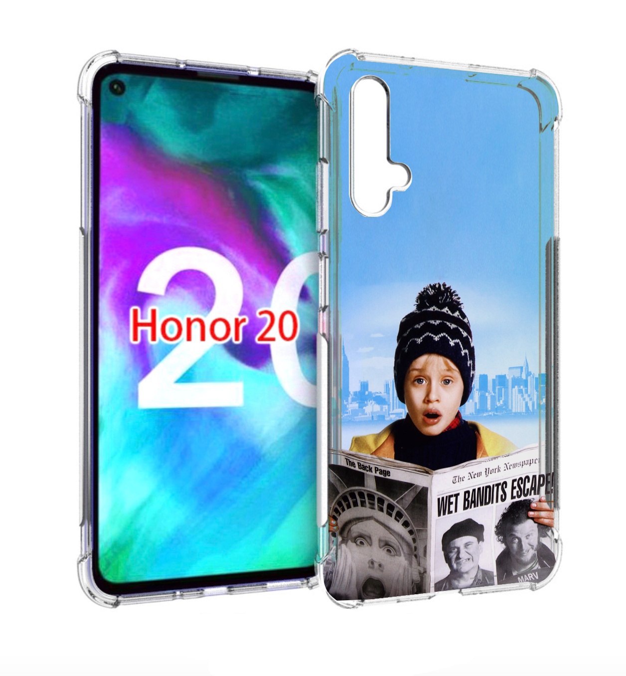 

Чехол бампер MyPads один-дома-детский для Honor 20, Прозрачный, Tocco