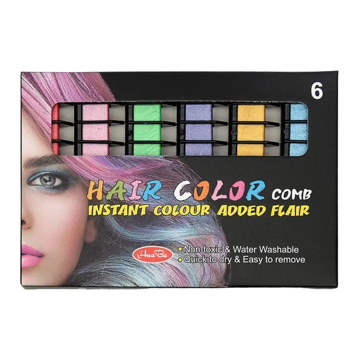 фото Мелки для волос с насадкой, набор, 6 цветов nobrand