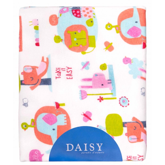 

Пеленка перкалевая Daisy Слоники 75х120 см, 760010, Белый
