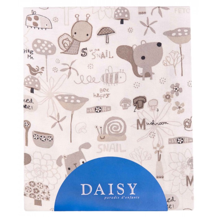 

Пеленка перкалевая Daisy Улитки 75х120 см, 7600109, Белый