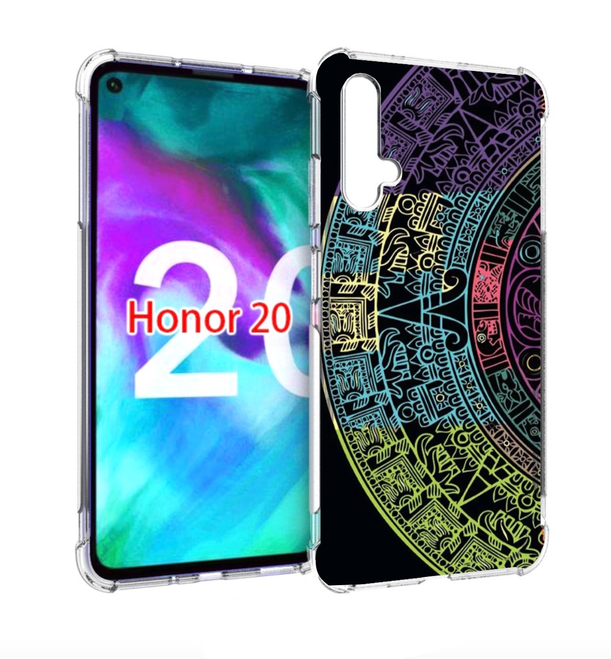 

Чехол бампер MyPads орнамент полукруга для Honor 20, Прозрачный, Tocco