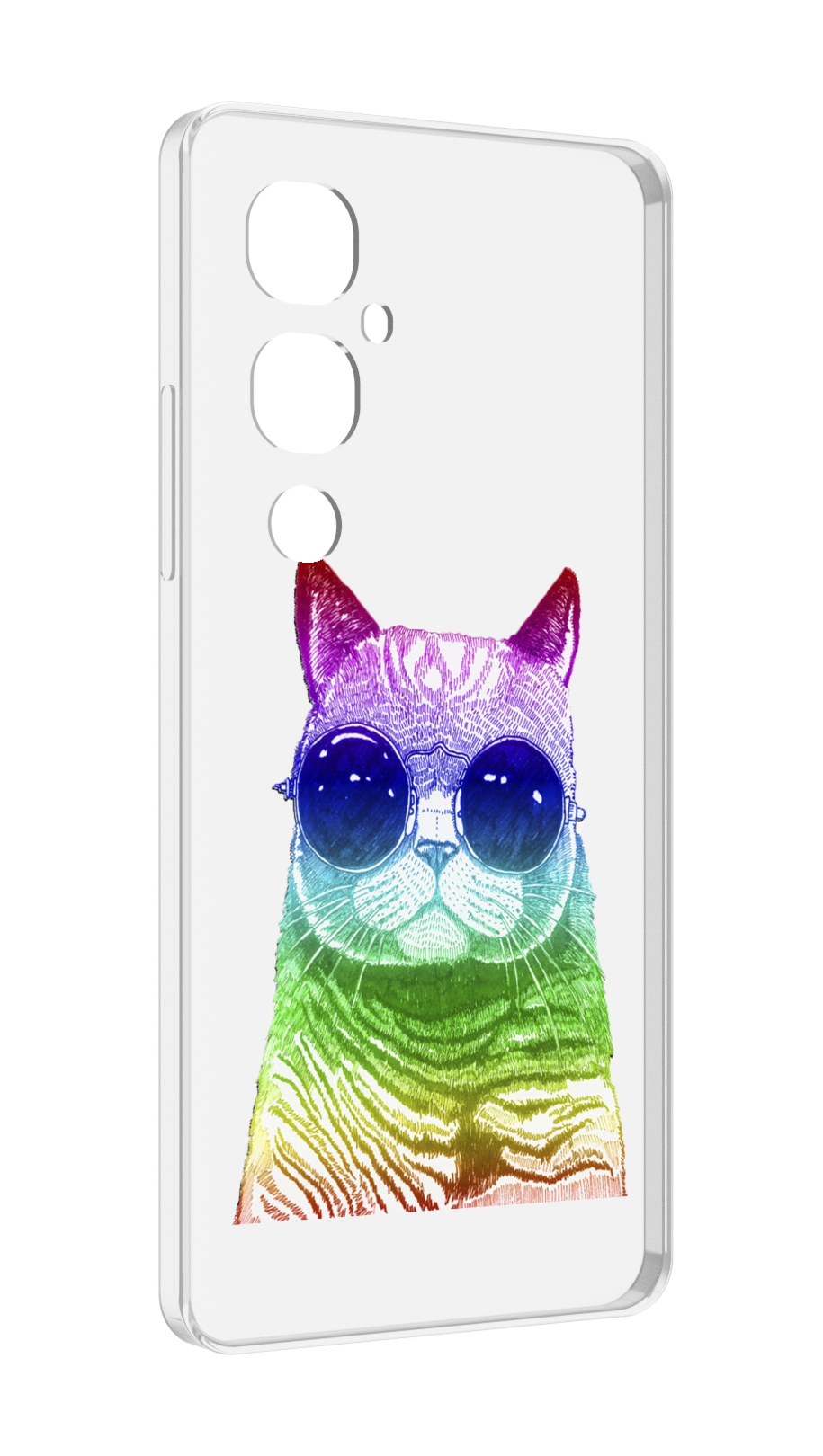 

Чехол MyPads Кот в очках для Tecno Pova 4 Pro, Прозрачный, Tocco