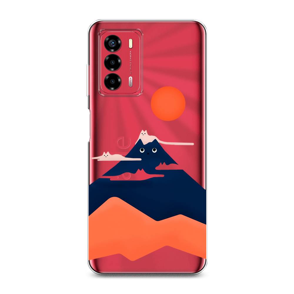

Чехол на ZTE Blade A72 "Кот-гора", Черный;оранжевый, 135650-4