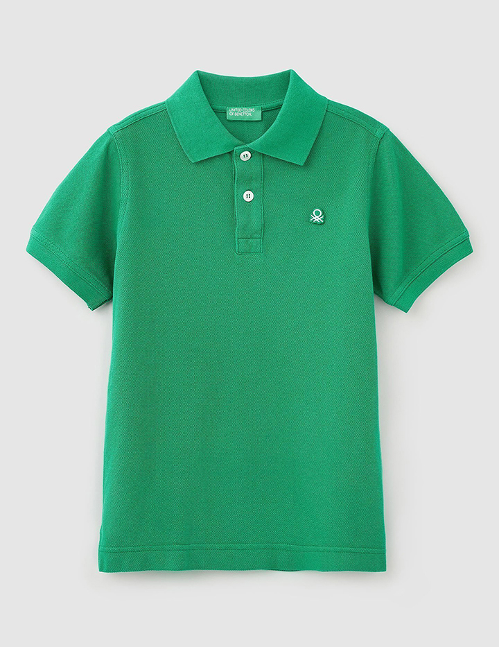 

Поло для мальчиков Benetton цв. зеленый р.146, 21A_3089C3135