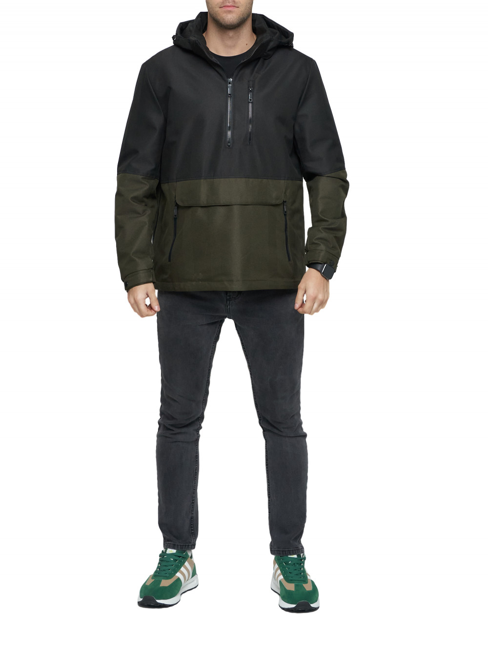 

Анорак мужской NoBrand AD3307 черный 56 RU, AD3307
