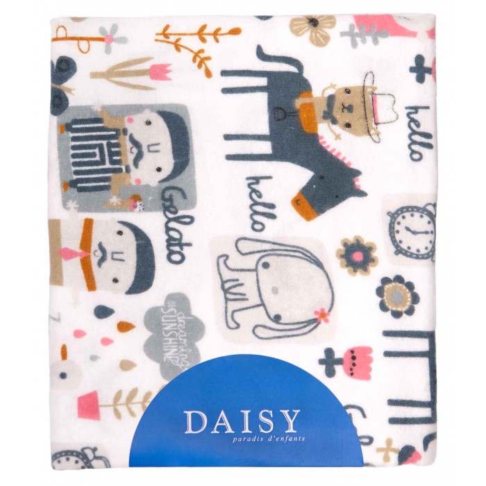 

Пеленка фланелевая Daisy Лошадки 75х120 см, Белый
