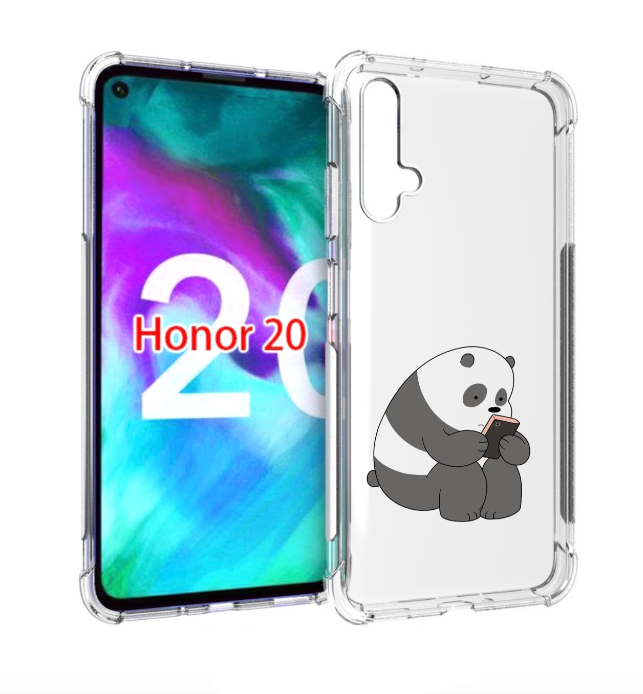 

Чехол бампер MyPads панда-в-телефоне для Honor 20, Прозрачный, Tocco