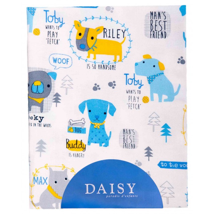 

Пеленка фланелевая Daisy Собачки 75х120 см, Белый
