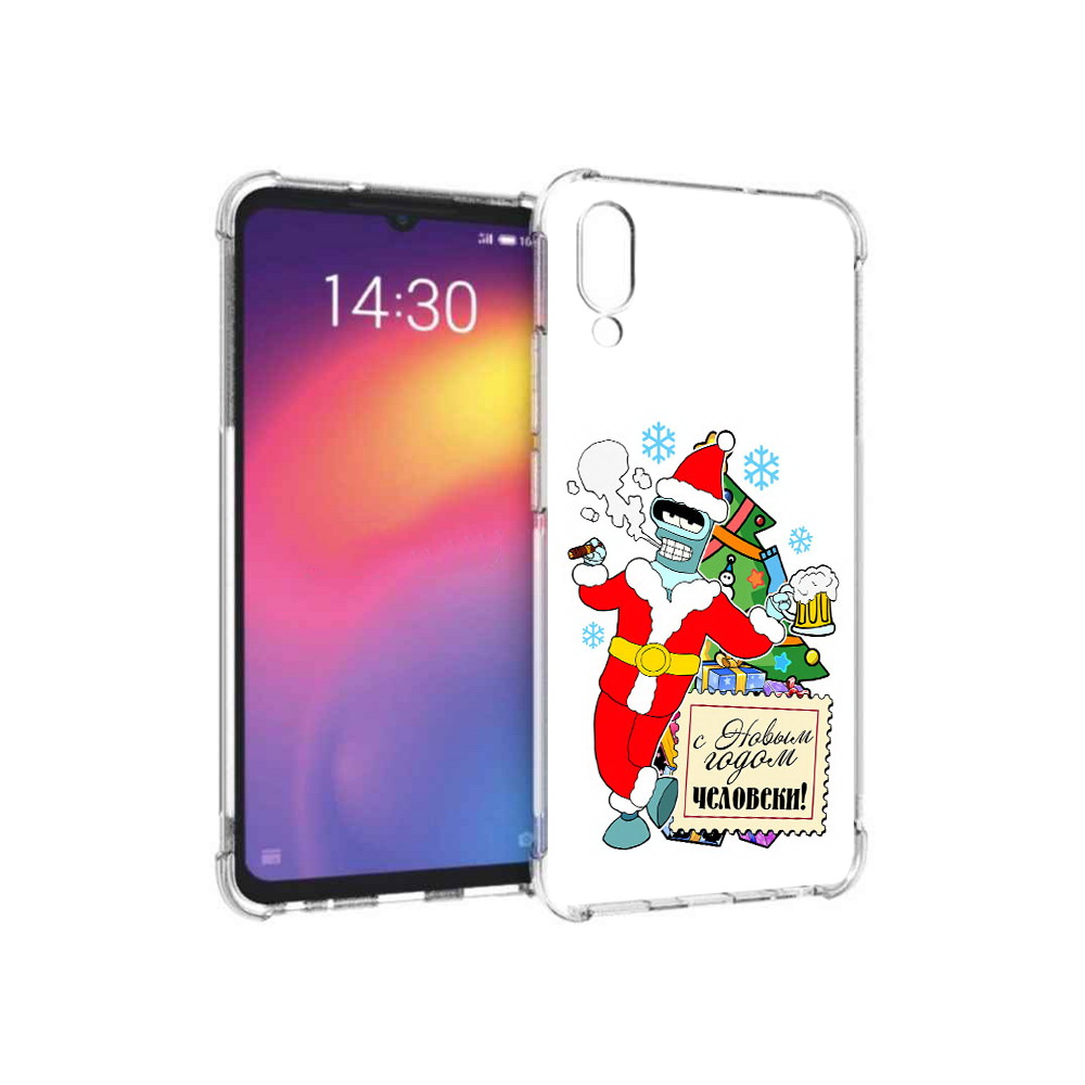

Чехол MyPads Tocco для Meizu Note 9 С новым годом человеки (PT134513.88.150), Прозрачный, Tocco