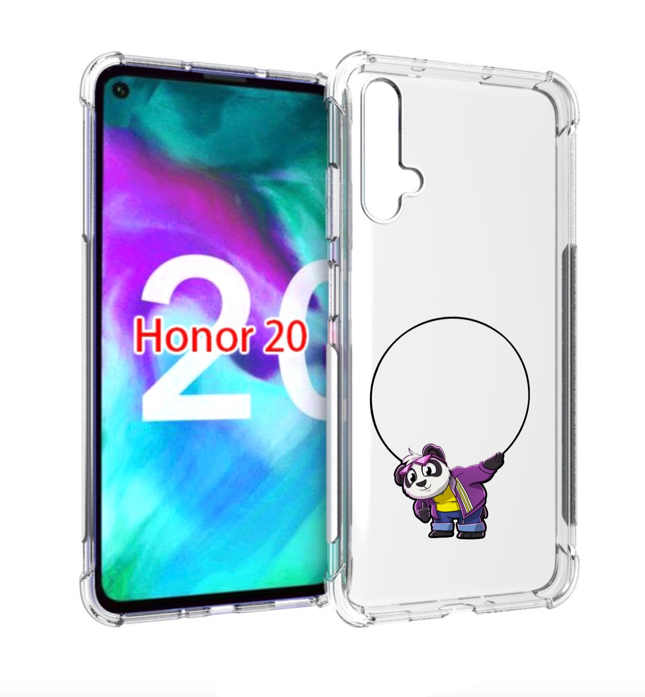 

Чехол бампер MyPads панда-с-обручем для Honor 20, Прозрачный, Tocco