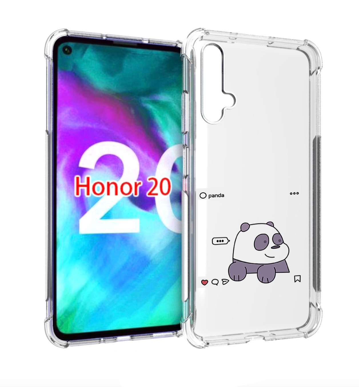 

Чехол бампер MyPads пандочка-фотка для Honor 20, Прозрачный, Tocco