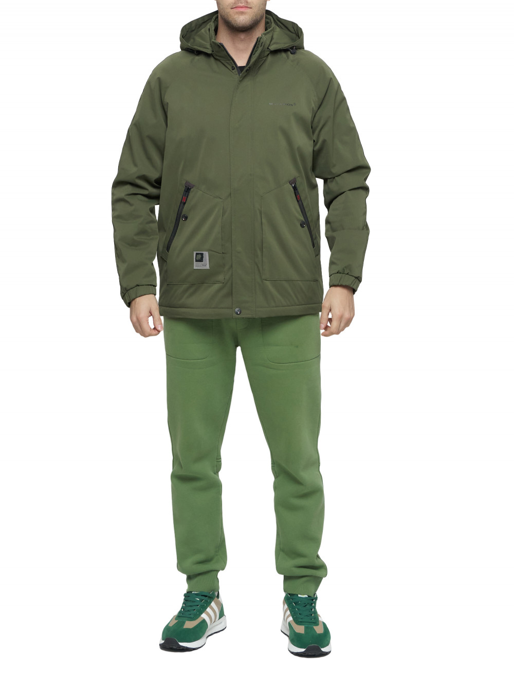 

Спортивная куртка мужская NoBrand AD8598 хаки 50 RU, AD8598