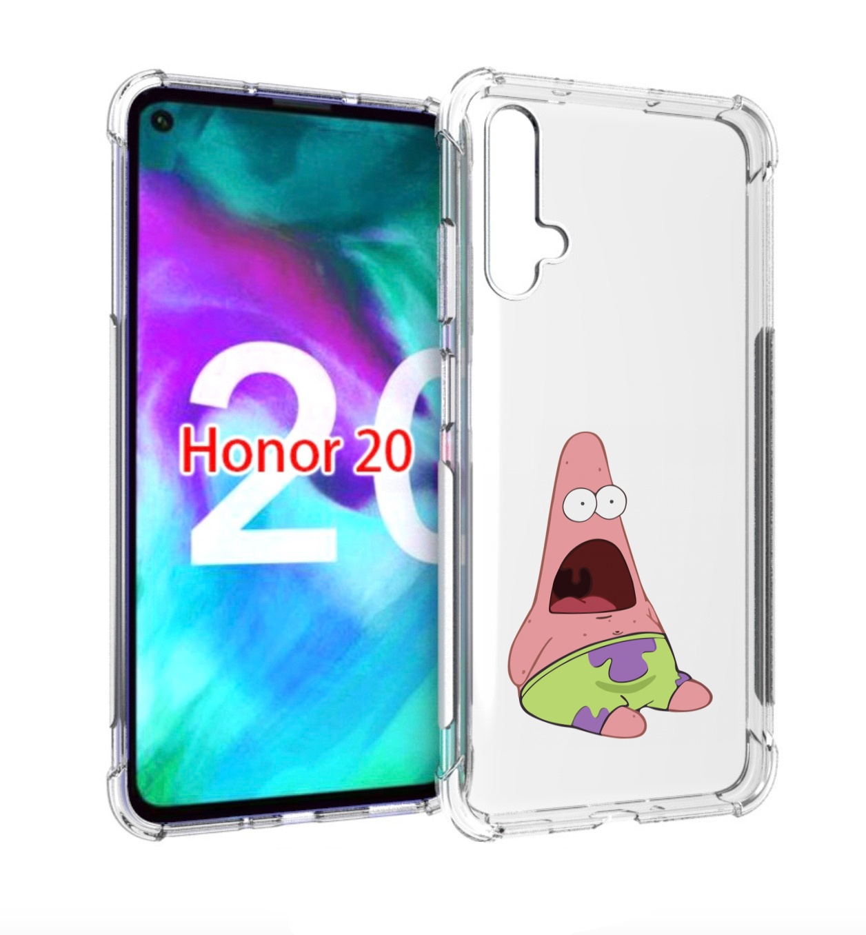 

Чехол бампер MyPads патрик-в-шоке детский для Honor 20 Honor, Прозрачный, Tocco