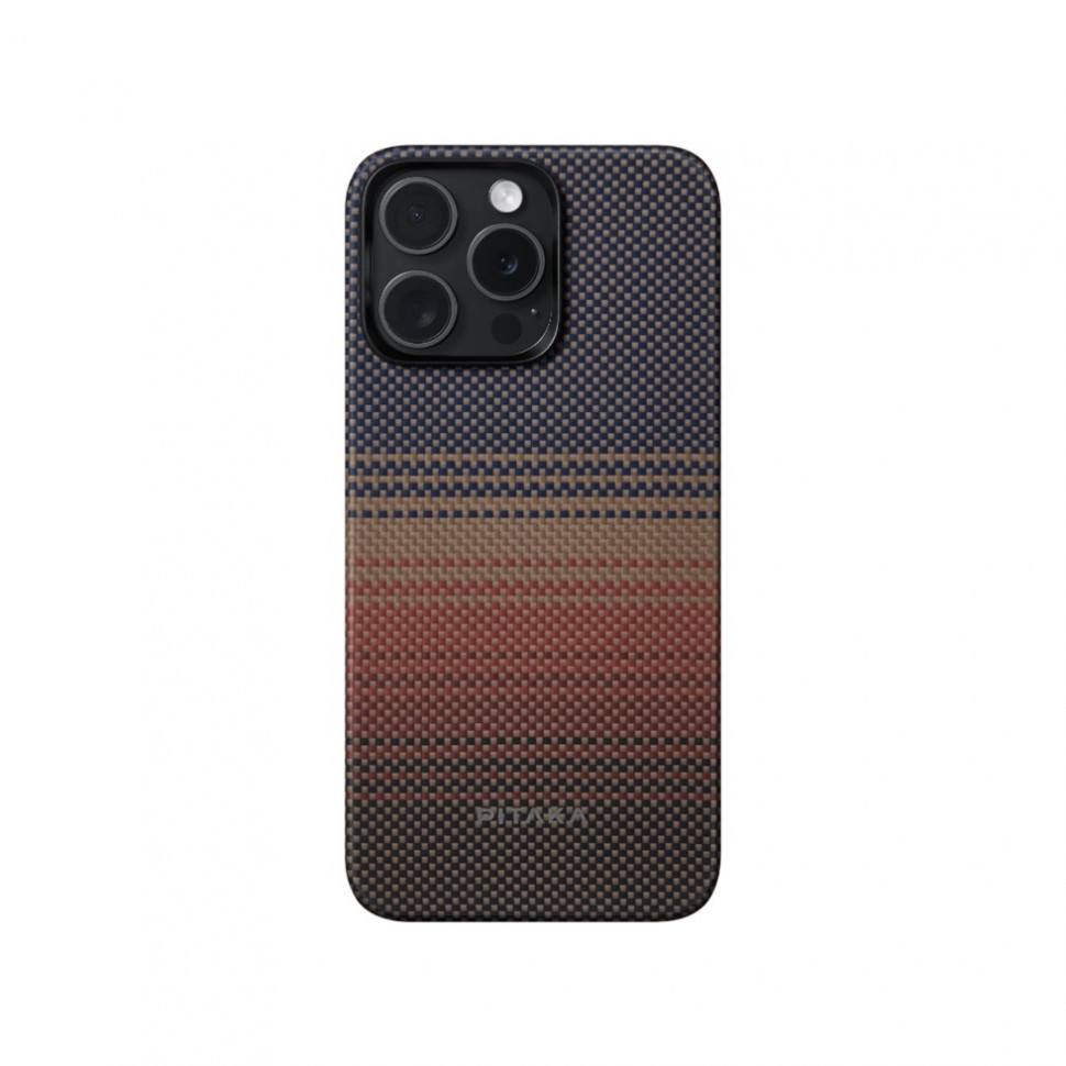 

Чехол PITAKA Fusion Weaving MagEZ Case 5 для Apple iPhone 15 Pro Sunset, Оранжевый, Fusion Weaving MagEZ Case 5