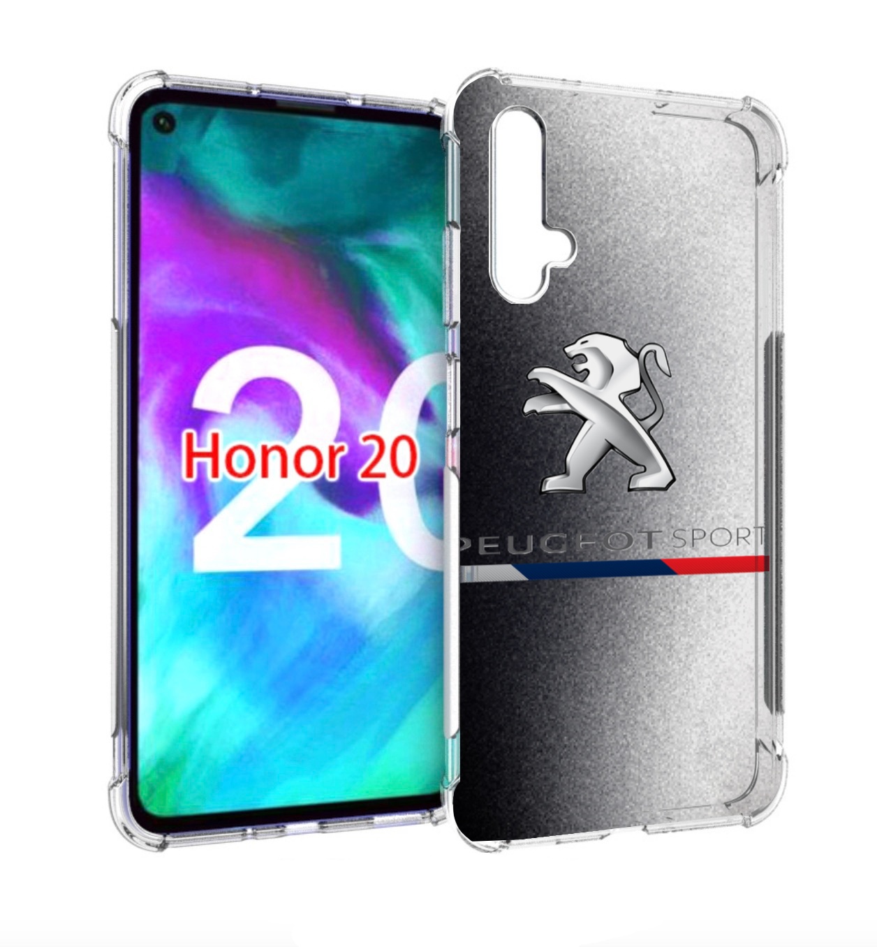 

Чехол бампер MyPads пежо-peugeot-1 для Honor 20, Прозрачный, Tocco