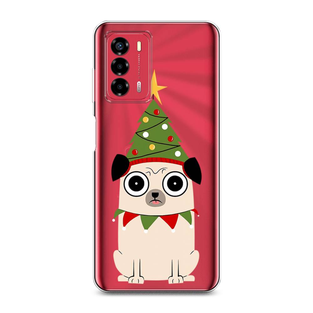 

Чехол на ZTE Blade A72 "Собачка с ёлочкой", Бежевый;красный;зеленый, 135650-1