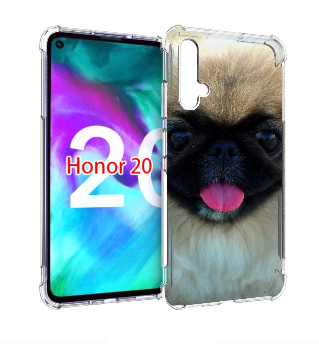 

Чехол бампер MyPads пекинез для Honor 20, Прозрачный, Tocco
