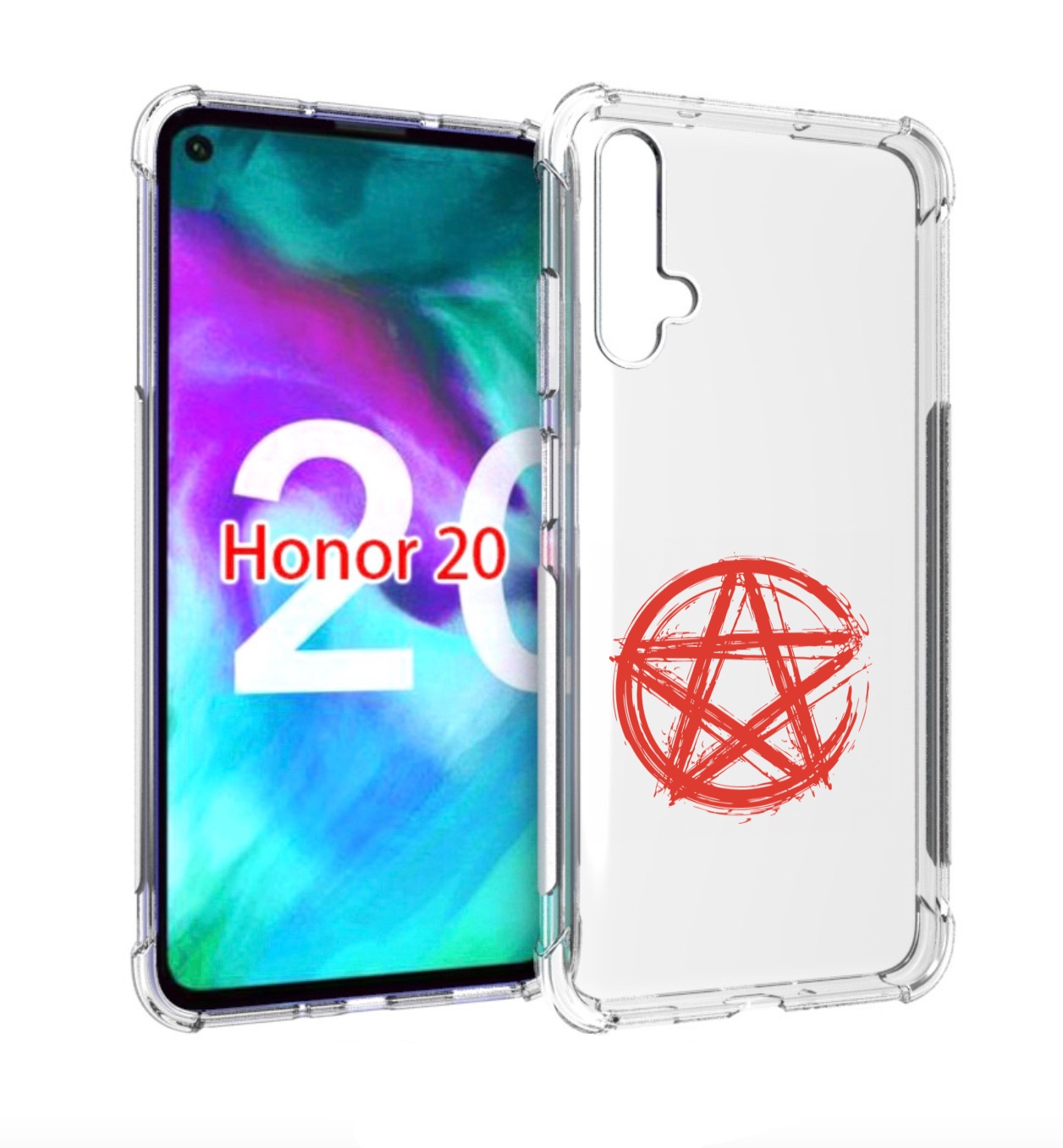 

Чехол бампер MyPads пентаграмма для Honor 20, Прозрачный, Tocco
