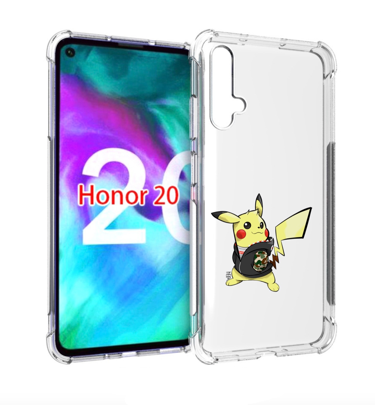 

Чехол бампер MyPads пикачу для Honor 20, Прозрачный, Tocco