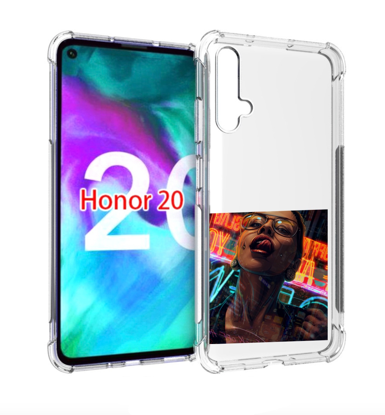 Чехол бампер MyPads пирсинги-в-щеках для Honor 20