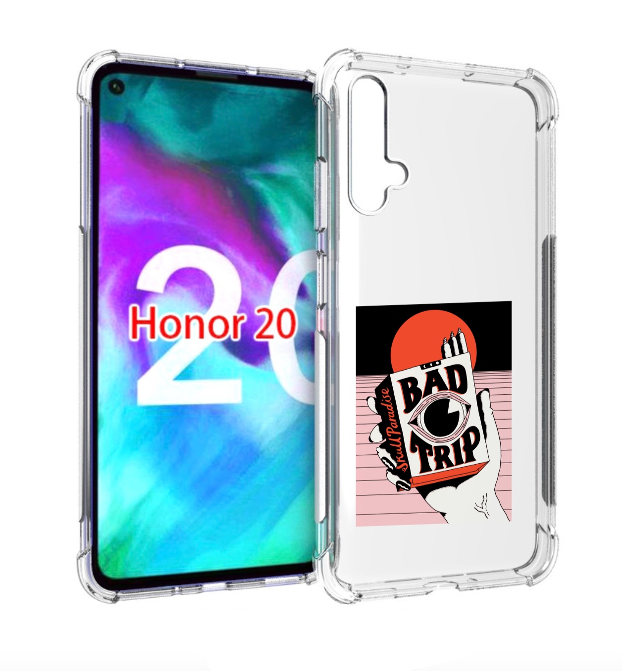 

Чехол бампер MyPads плохая пачка для Honor 20, Прозрачный, Tocco