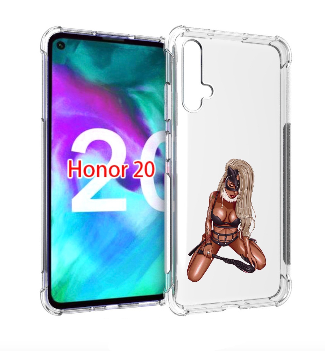 

Чехол бампер MyPads плохая-девушка женский для Honor 20, Прозрачный, Tocco