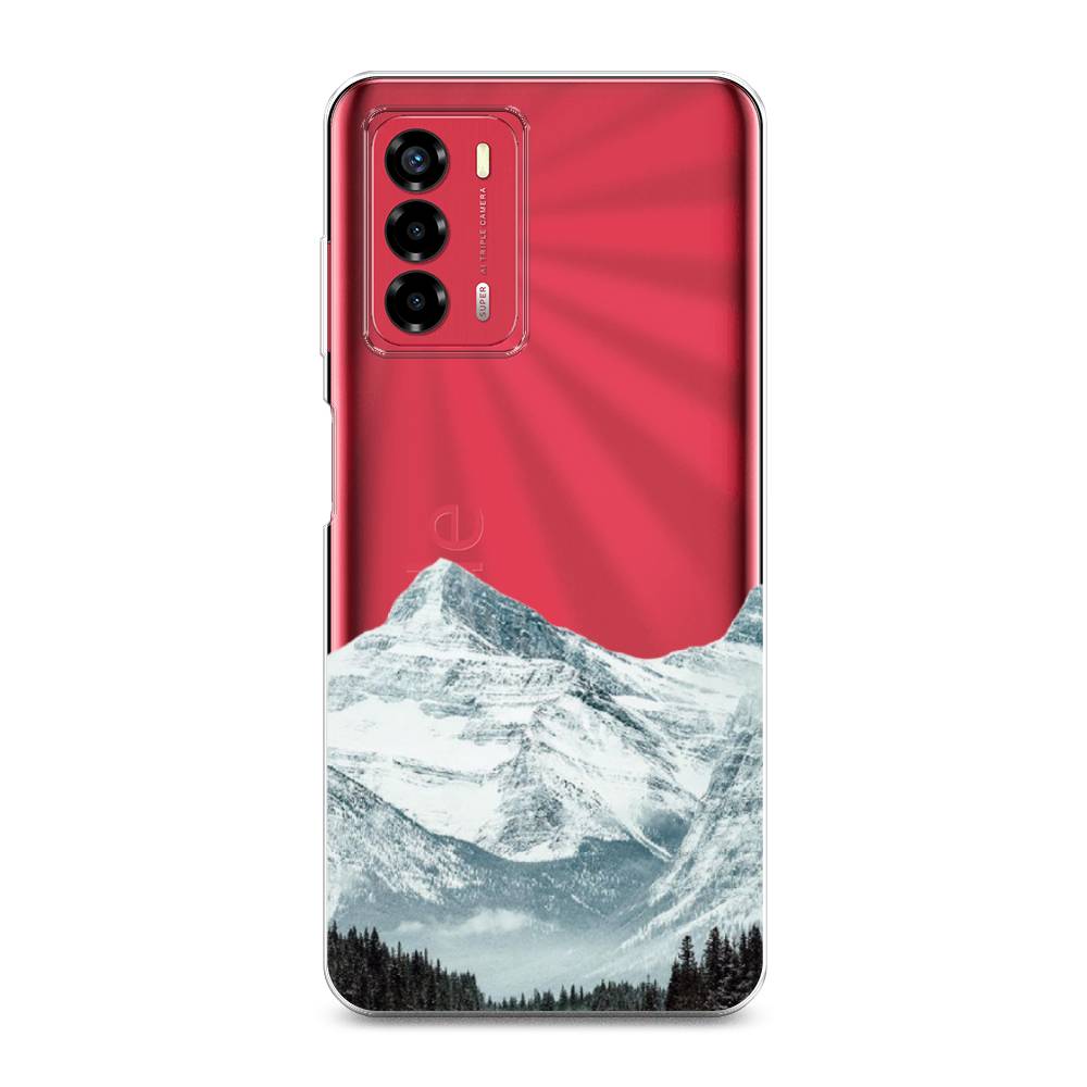 

Чехол на ZTE Blade A72 "Горы арт 1", Белый;зеленый, 135650-2