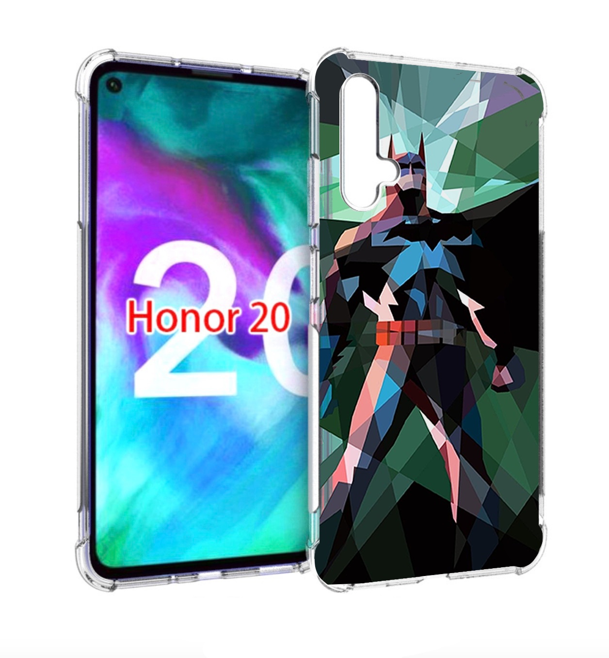 

Чехол бампер MyPads полигональный-бэтмен-арт для Honor 20, Прозрачный, Tocco