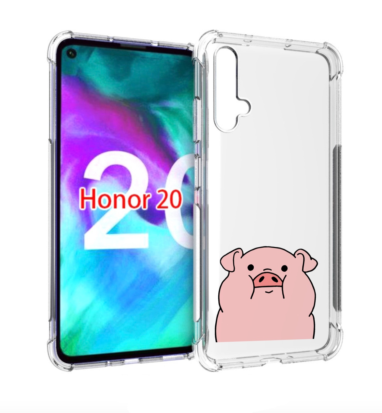 

Чехол бампер MyPads полная-свинья для Honor 20, Прозрачный, Tocco