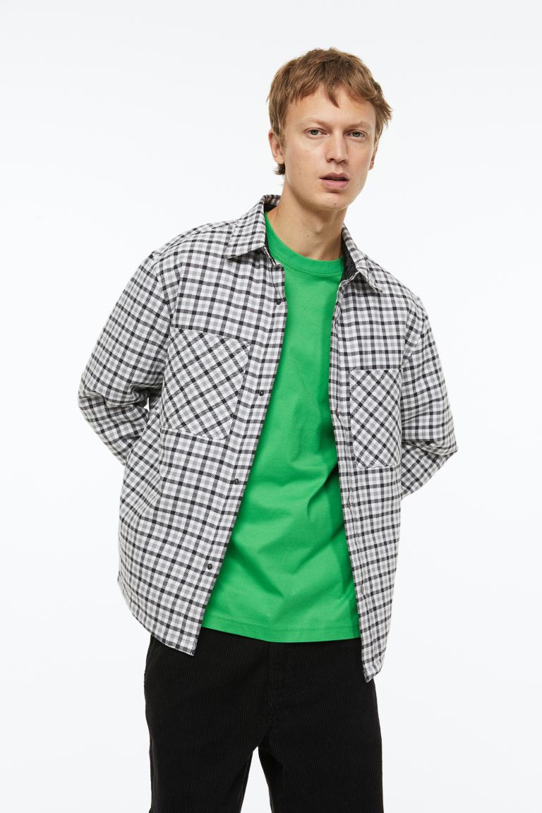 Рубашка мужская H&M 1070735010 серая S (доставка из-за рубежа), Серый, 1070735010