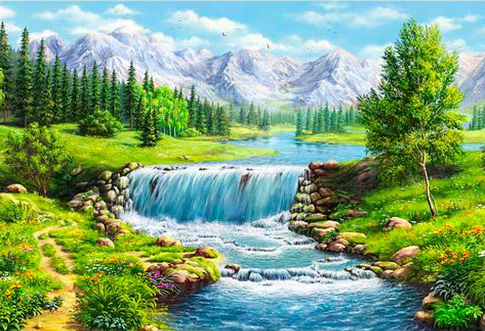 

Алмазная вышивка Гранни Весенние воды, 48x70 см, Весенние воды