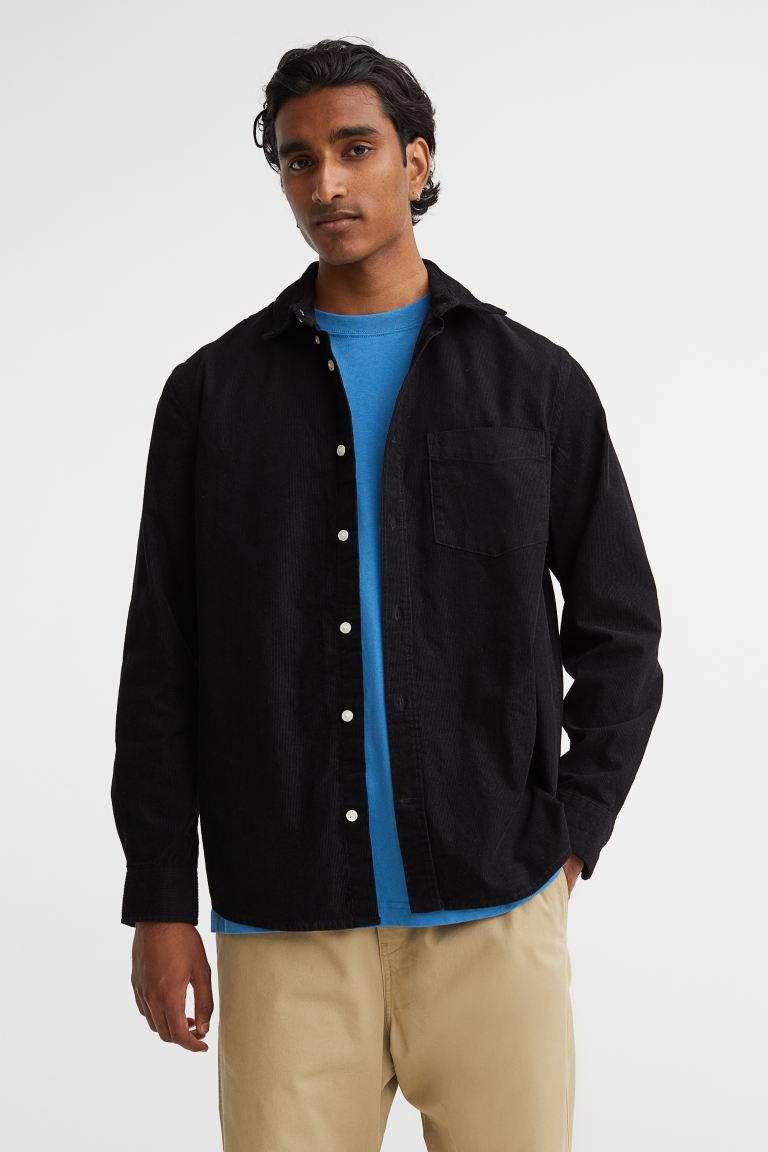 

Рубашка мужская H&M 1070737004 черная 2XL (доставка из-за рубежа), 1070737004