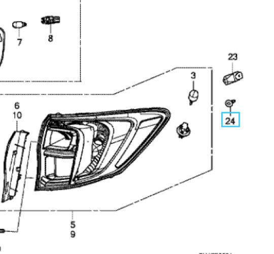 

Изоляционная втулка задн. комбинированный фонарь, HONDA, Оригинал, 1 шт., 1