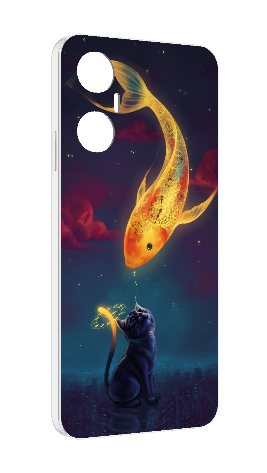 

Чехол MyPads золотая-рыбка-часовая для Infinix Hot 20 5G, Прозрачный, Tocco