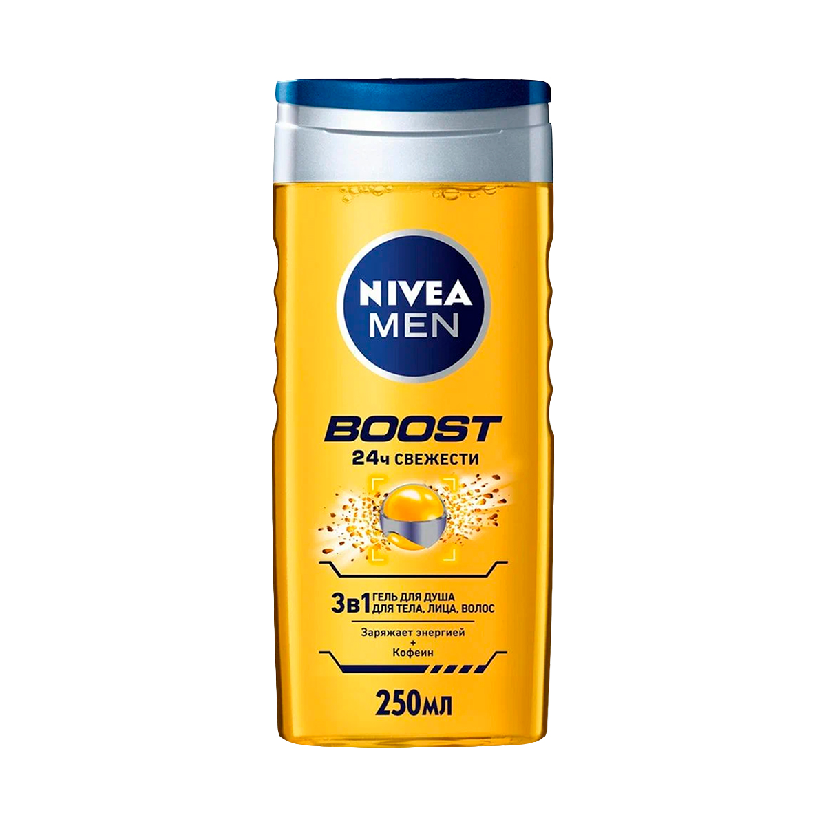 

Гель Для Душа Nivea Men Boost С Кофеином 250 Мл 2 Шт, MEN BOOST с кофеином