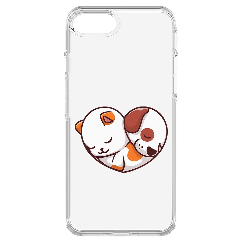 

Чехол-накладка Krutoff Clear Case Котёнок и Щенок для iPhone 7/8/SE