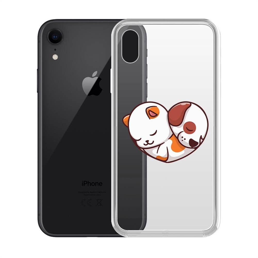 

Чехол-накладка Krutoff Clear Case Котёнок и Щенок для iPhone XR, Прозрачный