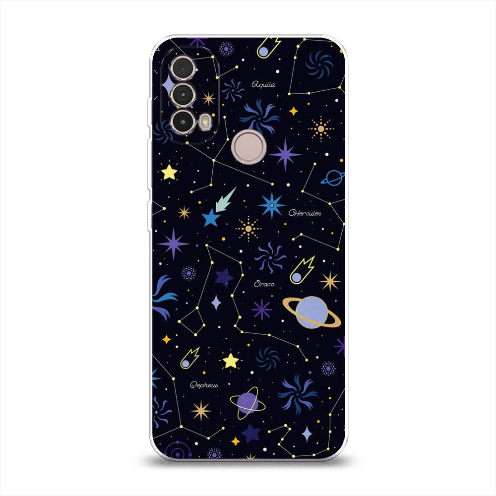 

Чехол на Lenovo K14 Plus "Цветной космос", Желтый, 243650-2
