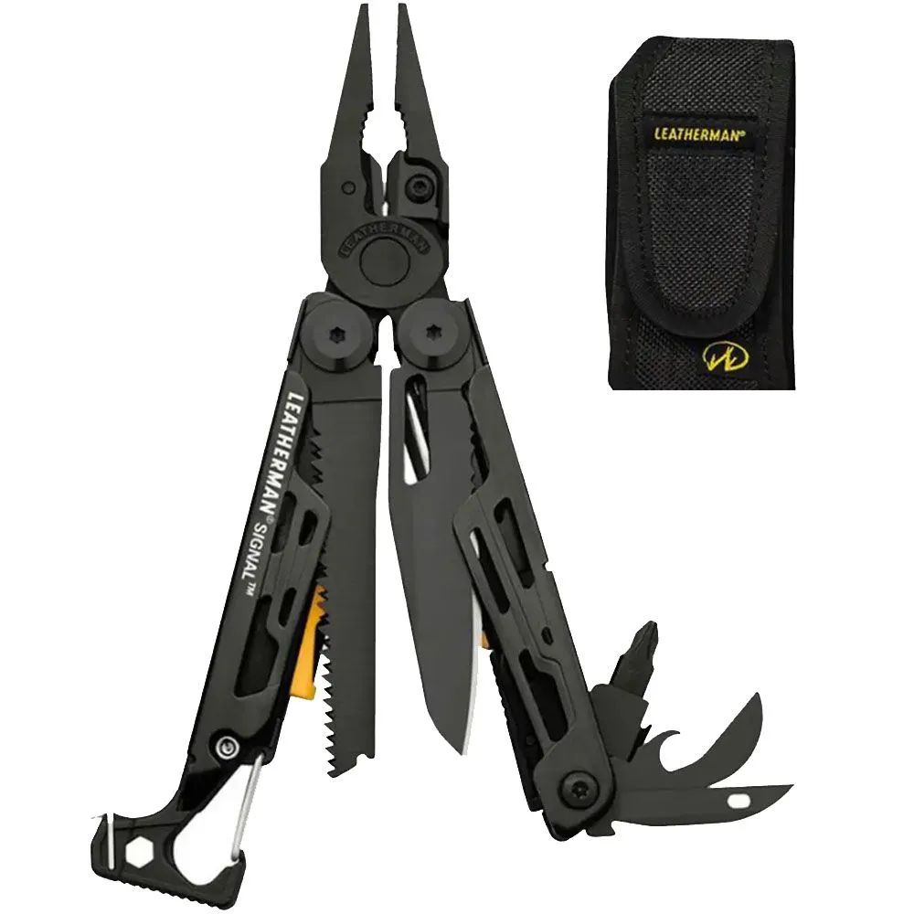 Мультитул LEATHERMAN SIGNAL BLACK с чехлом из черного нейлона.