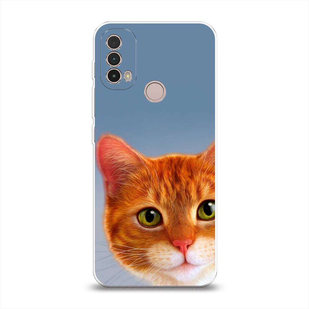 

Чехол на Lenovo K14 Plus/Motorola Moto E20/E30/E40 "Любопытный котик", Коричневый, 243650-1