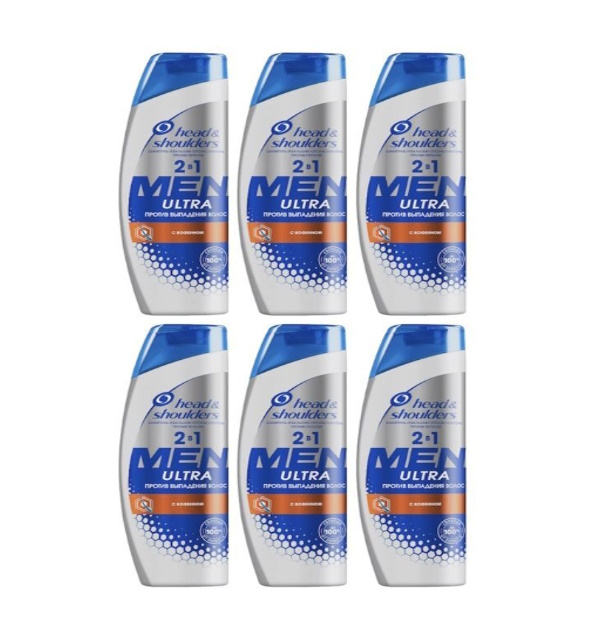

Шампунь Head & Shoulders 2в1 Men Ultra с кофеином 6х400 мл