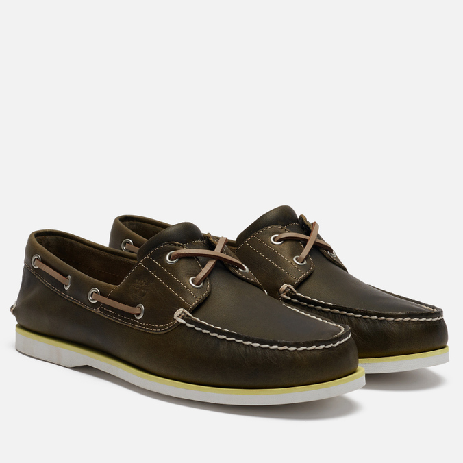 

Топсайдеры мужские Timberland 2-Eye Classic Leather хаки 46 EU, 2-Eye Classic Leather