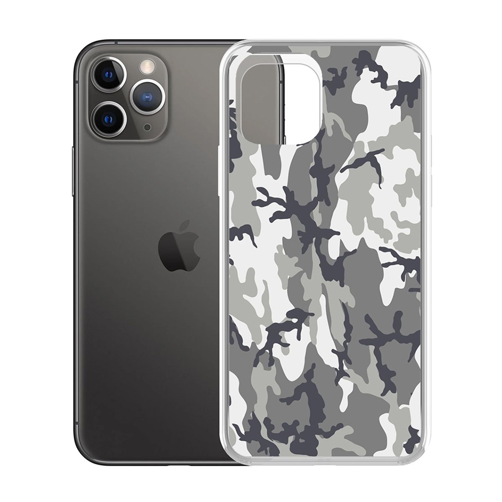 

Чехол-накладка Krutoff Clear Case Камуфляж серый для iPhone 11 Pro, Прозрачный