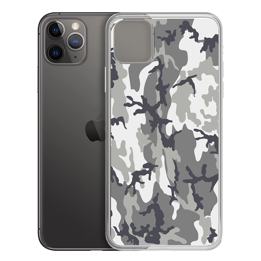 

Чехол-накладка Krutoff Clear Case Камуфляж серый для iPhone 11 Pro Max, Прозрачный