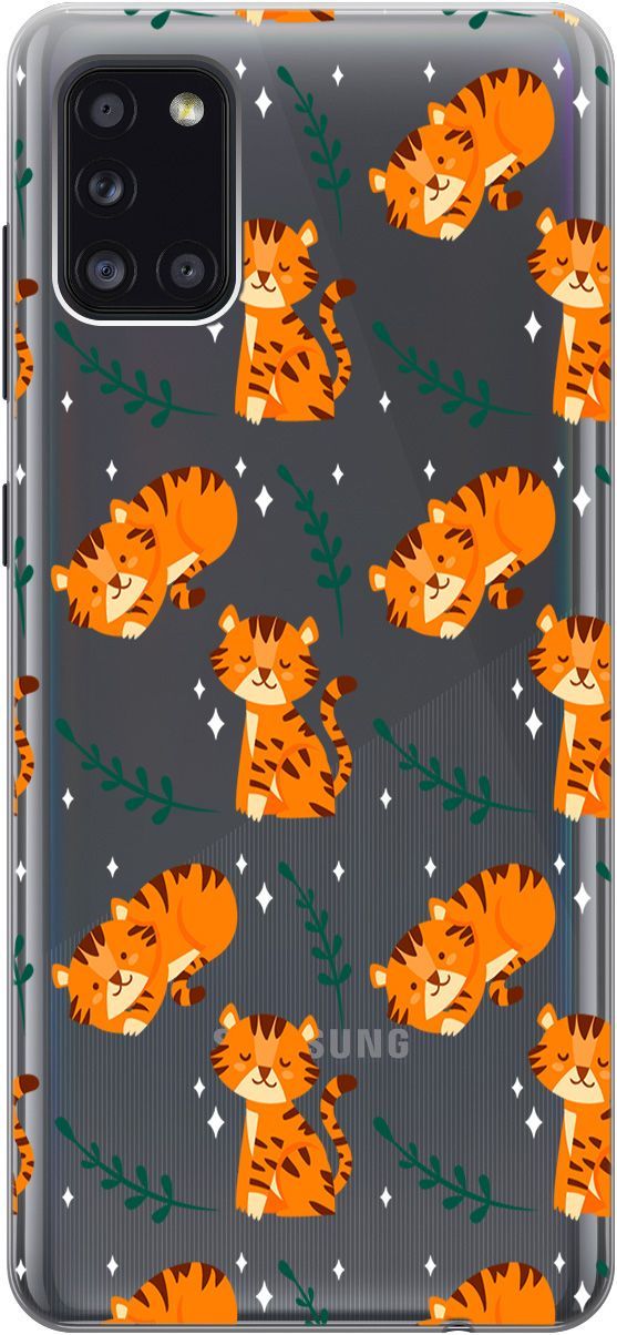

Силиконовый чехол на Samsung Galaxy A31 "Tigers" прозрачный, Прозрачный;бежевый, 5369