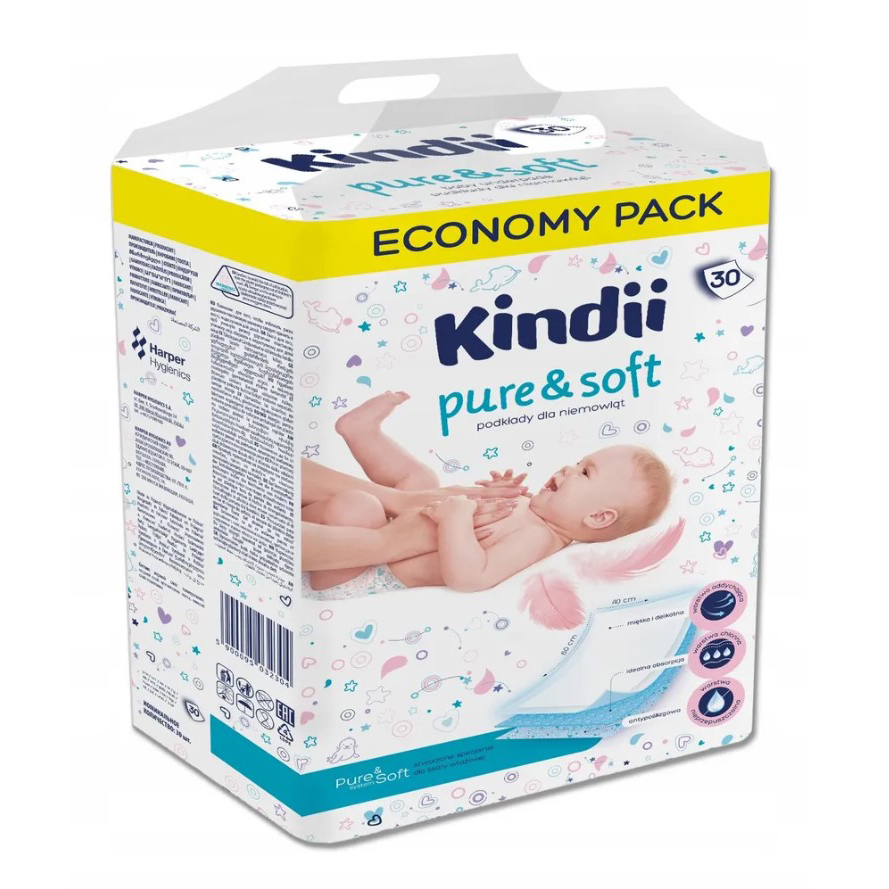 Одноразовые пелёнки для детей Kindii Pure&Soft 30 шт