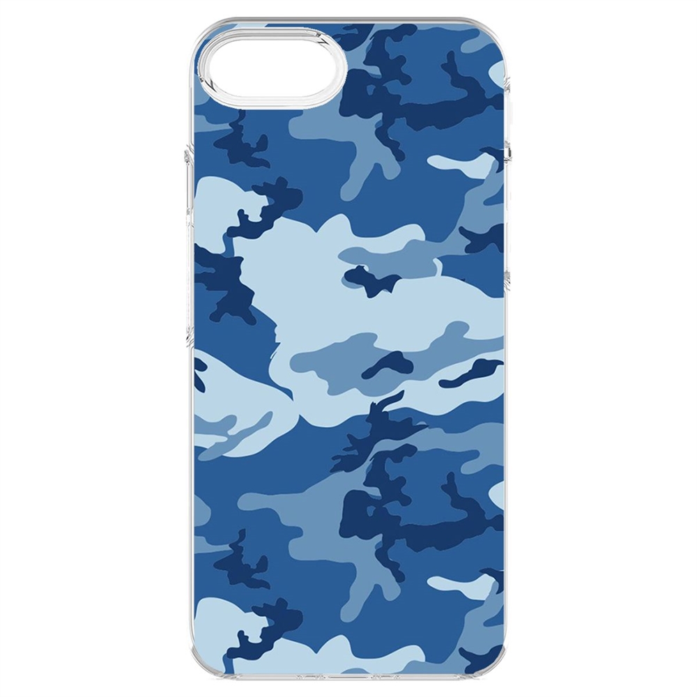 

Чехол-накладка Krutoff Clear Case Камуфляж синий для iPhone 7/8/SE