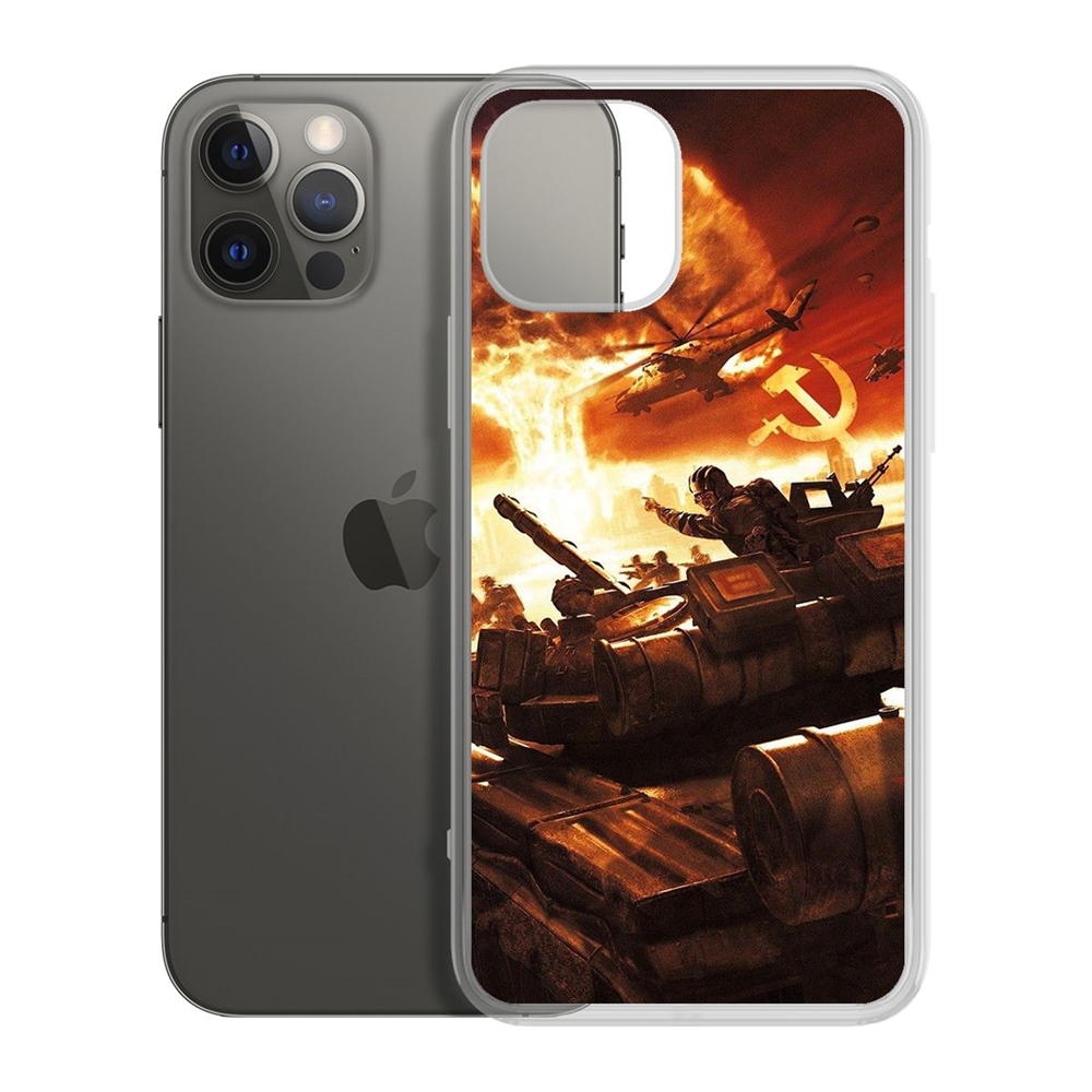 

Чехол-накладка Krutoff Clear Case Красная Угроза для iPhone 12 Pro Max, Прозрачный